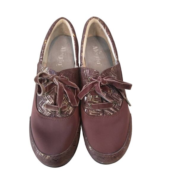 Alegria Shoes - Alegria Women's Leather Shoes Size 41 Cranberry Gold Comfort Safety Work Travel